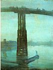 James Abbott Mcneill Whistler Famous Paintings - Nocturne Blue and Gold - Old Battersea Bridge